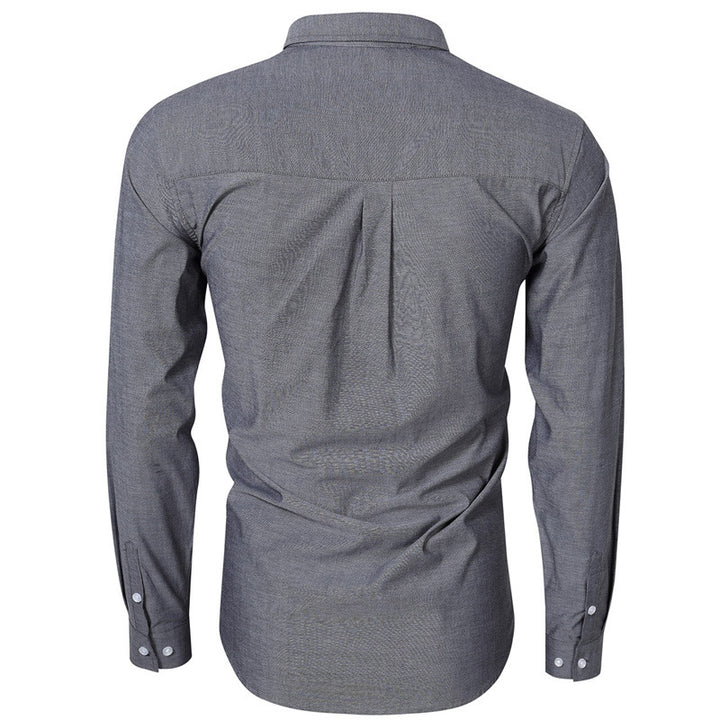 Herren Stilvolles Langarm-Hemd mit modernem Button-Down Kragen und Brusttasche Aliams