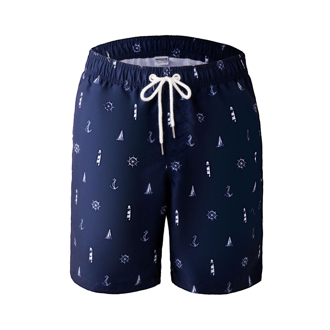Herren Schwimmshorts mit stylischem Blattmuster Aliams