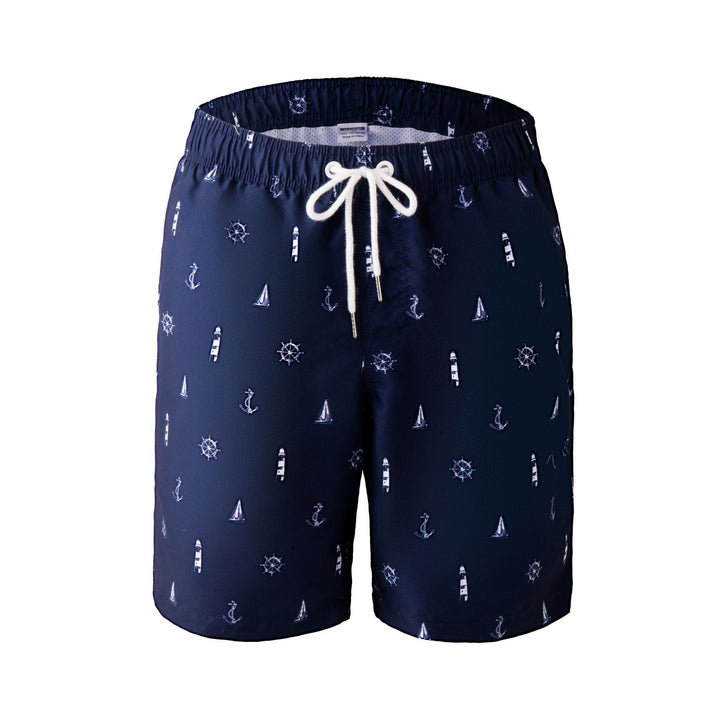 Herren Schwimmshorts mit stylischem Blattmuster Aliams
