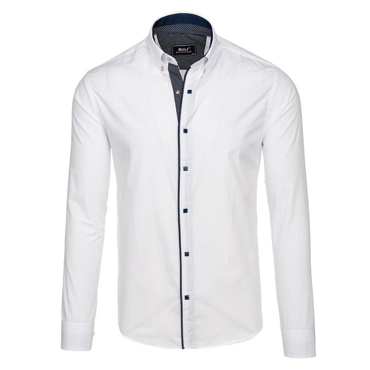 Herren Elegantes Hemd mit modischem Stehkragen Aliams