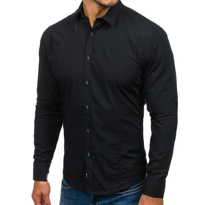 Herren Elegantes Langarmhemd mit feinem Stoff und modischen Details Aliams