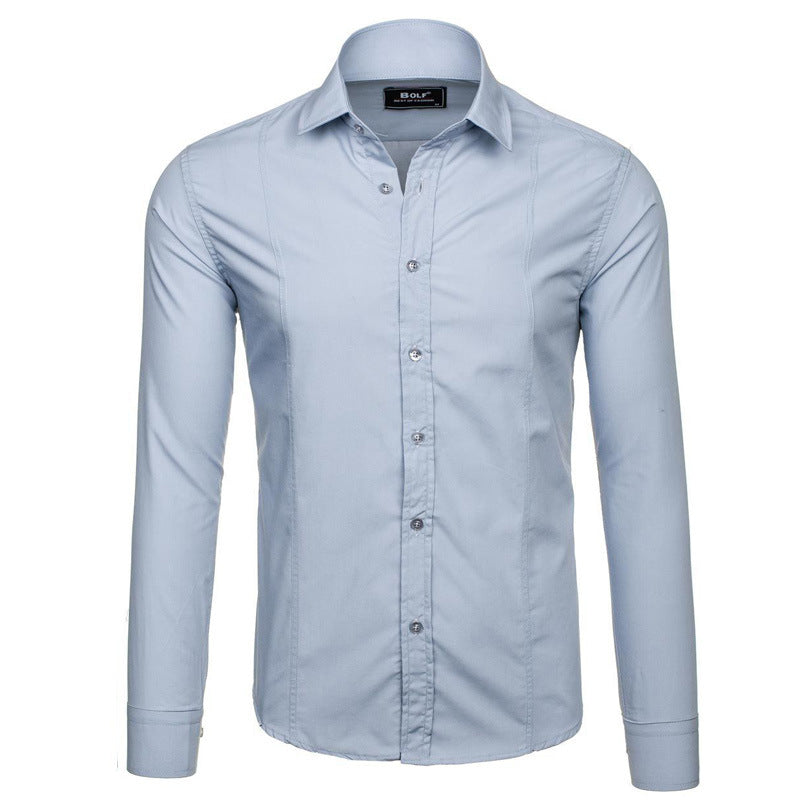 Herren Elegantes Langarmhemd mit feinem Stoff und modischen Details Aliams