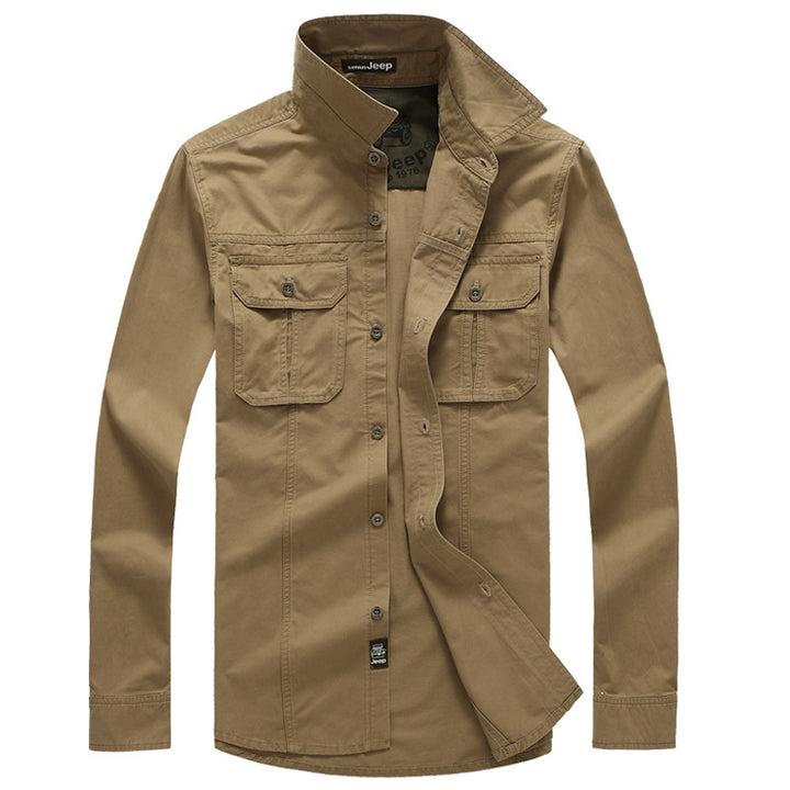 Herren Baumwoll-Utility-Hemd mit praktischen Taschen Aliams