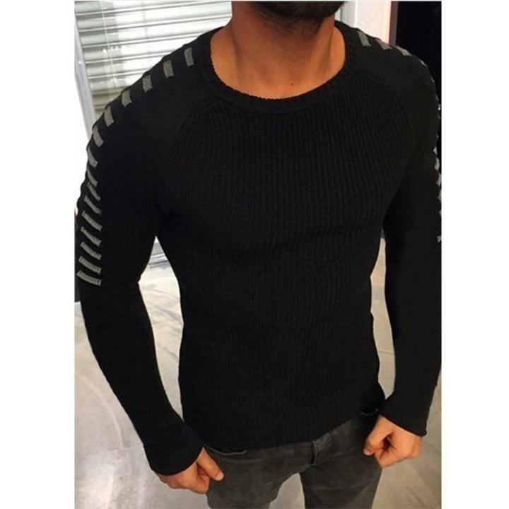 Herren stylischer Feinstrickpullover mit modischen Kontraststreifen Aliams
