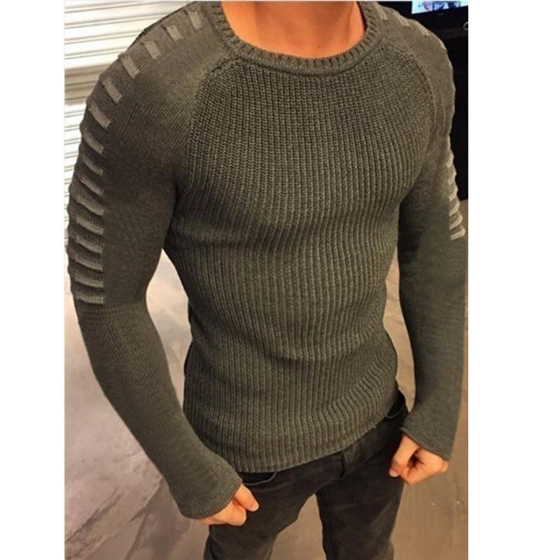 Herren stylischer Feinstrickpullover mit modischen Kontraststreifen Aliams