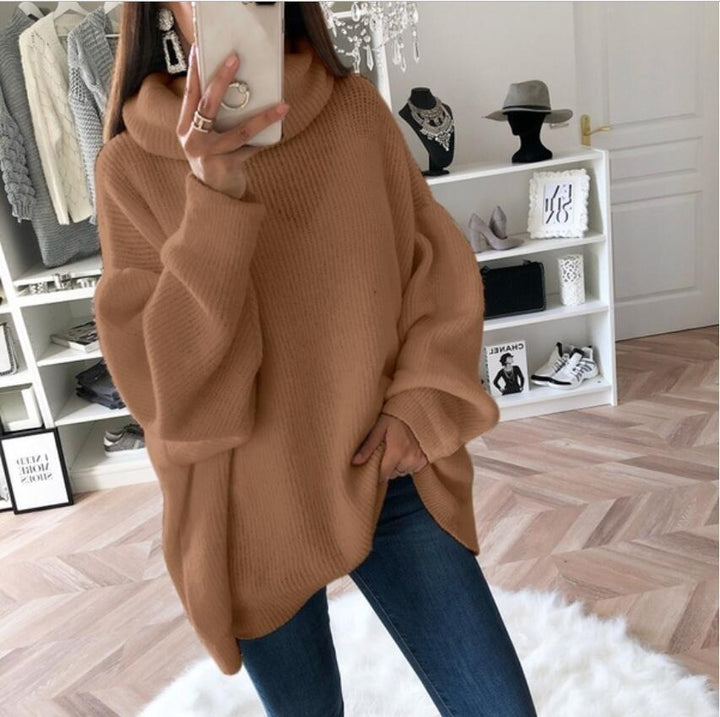 Schickes Herbst Rollkragen Pullover Kleid Für Damen