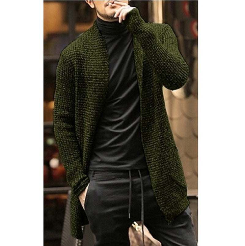 Herren Grober Strickcardigan mit offenem Design und modernen Details Aliams