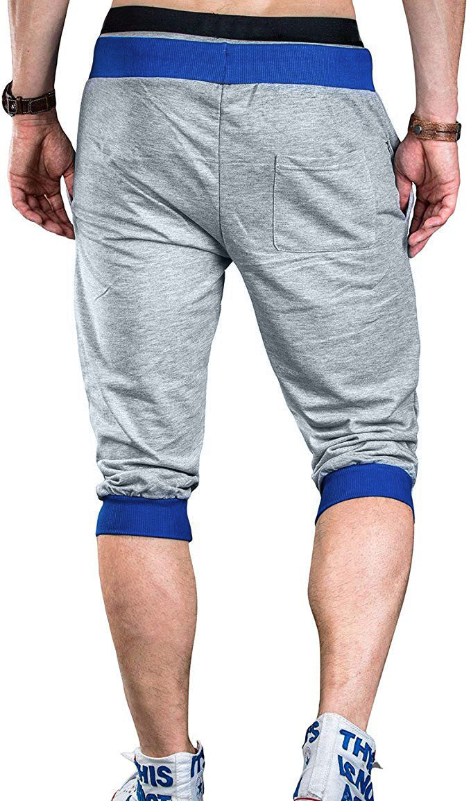 Herren Sportliche Capri-Hose mit elastischem Bund und modischen Kontrastakzenten Aliams