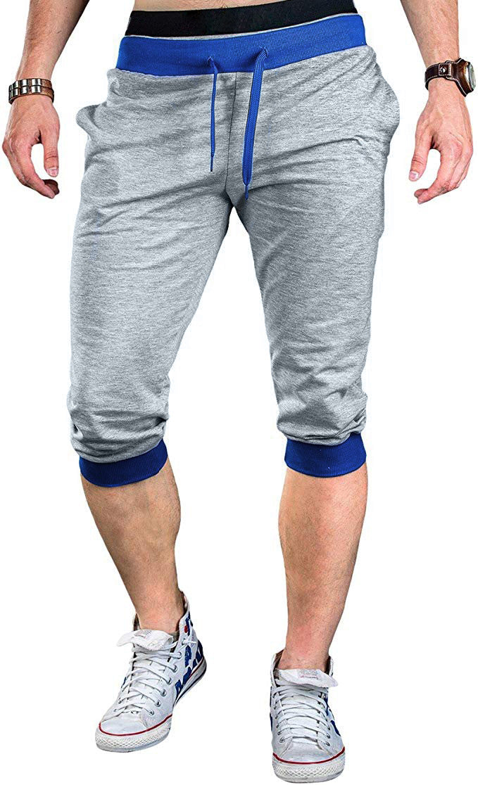 Herren Sportliche Capri-Hose mit elastischem Bund und modischen Kontrastakzenten Aliams