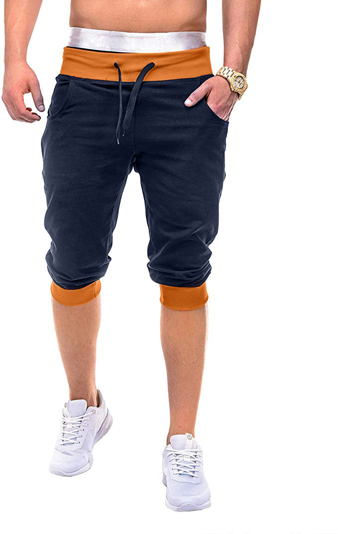 Herren Sportliche Capri-Hose mit elastischem Bund und modischen Kontrastakzenten Aliams