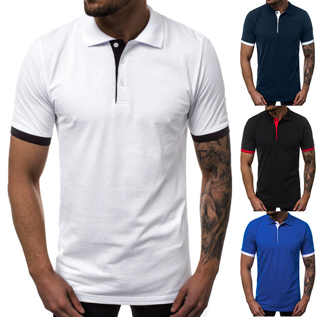 Herren Kurzarm-Polohemd mit kontrastierenden Details und modernem Schnitt Aliams