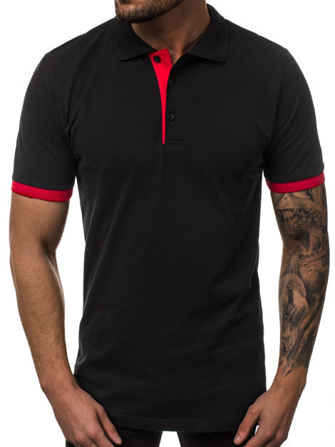 Herren Kurzarm-Polohemd mit kontrastierenden Details und modernem Schnitt Aliams