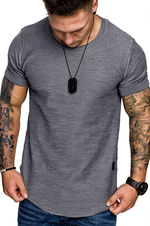 Herren Rundhals T-Shirt aus hochwertiger Baumwolle mit strukturierter Oberfläche Aliams