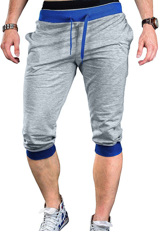 Herren Sportliche Capri-Hose mit elastischem Bund und modischen Kontrastakzenten Aliams