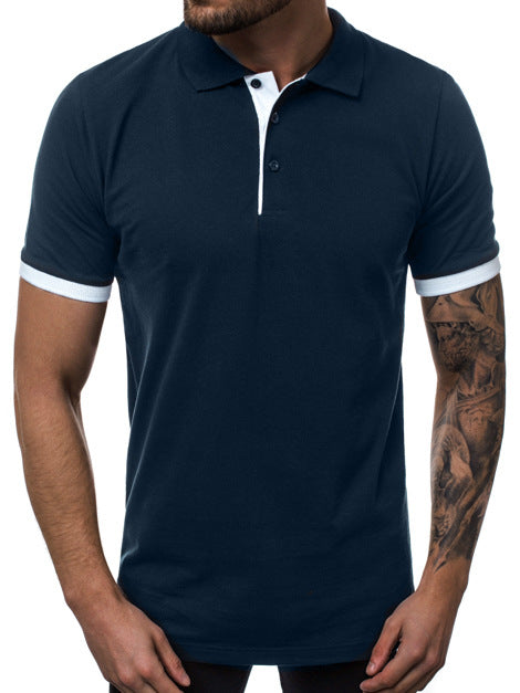 Herren Kurzarm-Polohemd mit kontrastierenden Details und modernem Schnitt Aliams