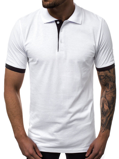 Herren Kurzarm-Polohemd mit kontrastierenden Details und modernem Schnitt Aliams