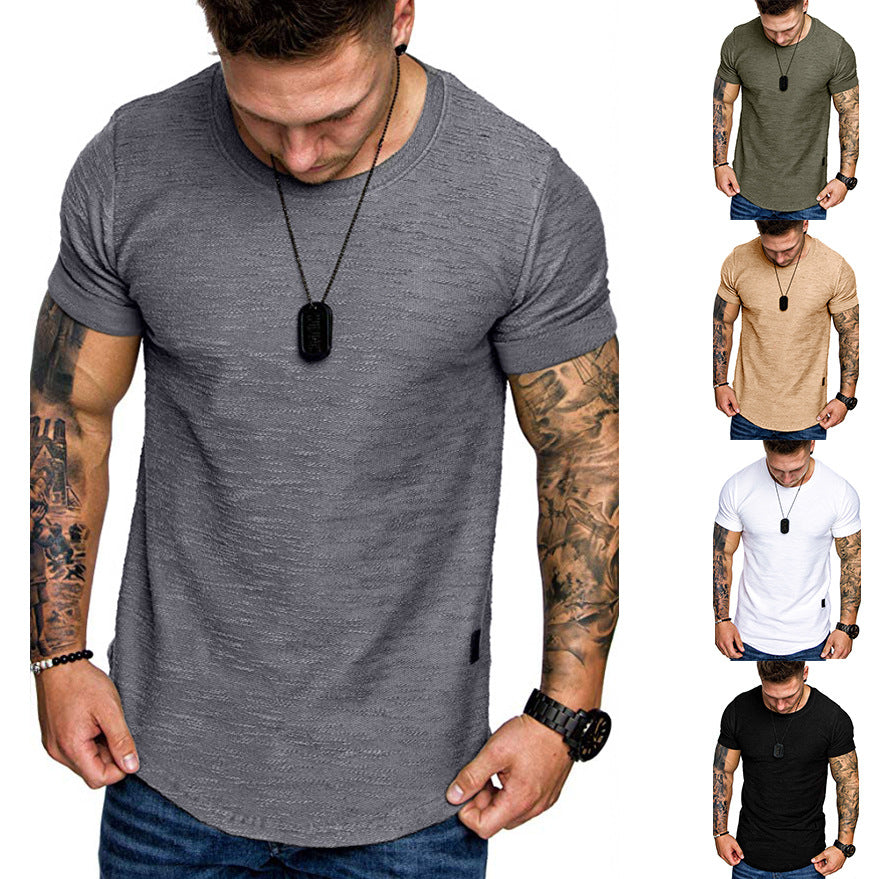 Herren Rundhals T-Shirt aus hochwertiger Baumwolle mit strukturierter Oberfläche Aliams