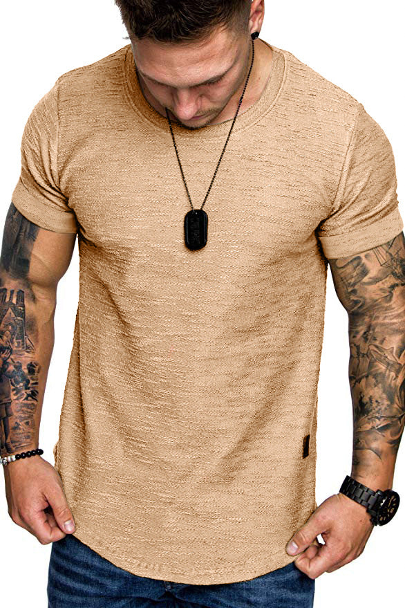 Herren Rundhals T-Shirt aus hochwertiger Baumwolle mit strukturierter Oberfläche Aliams