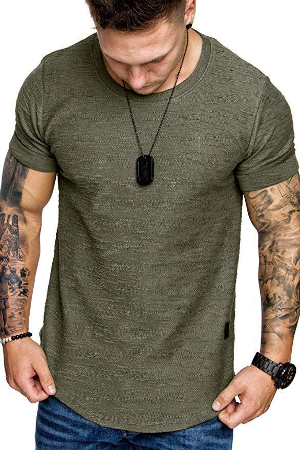 Herren Rundhals T-Shirt aus hochwertiger Baumwolle mit strukturierter Oberfläche Aliams