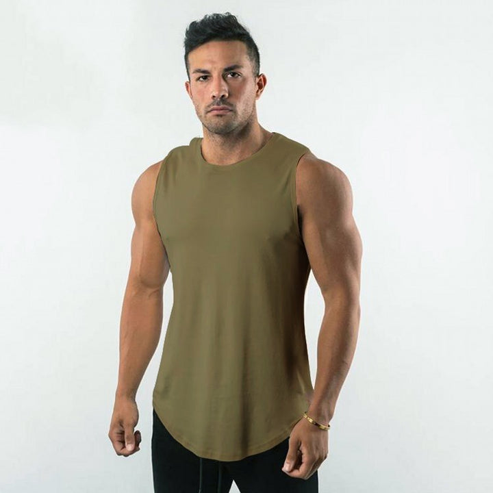 Herren Atmungsaktives Muscleshirt mit Rundhalsausschnitt und ergonomischem Schnitt Aliams