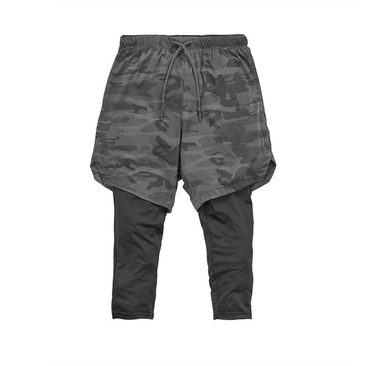 Herren Trainingsshorts mit integrierten Leggings und elastischem Bund Aliams