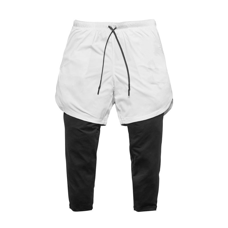 Herren Trainingsshorts mit integrierten Leggings und elastischem Bund Aliams