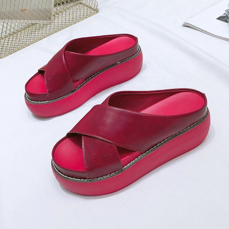 Damen Komfortable Plateau-Pantoletten mit Elegantem Überkreuz-Design Aliams