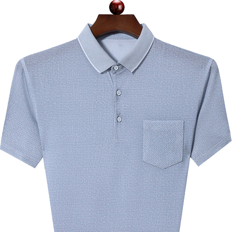 Herren Poloshirt mit strukturiertem Stoff und Brusttasche Aliams