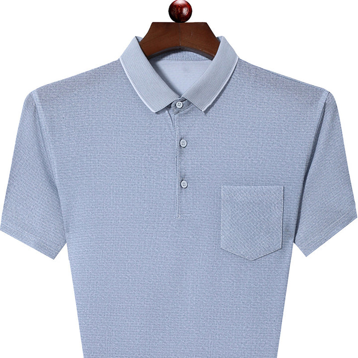 Herren Poloshirt mit strukturiertem Stoff und Brusttasche Aliams