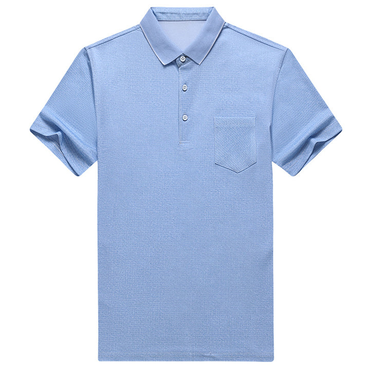 Herren Poloshirt mit strukturiertem Stoff und Brusttasche Aliams