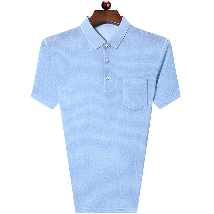 Herren Poloshirt mit strukturiertem Stoff und Brusttasche Aliams