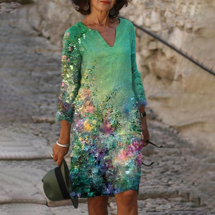 Aliams | Charmantes Leinenkleid mit Floralprint