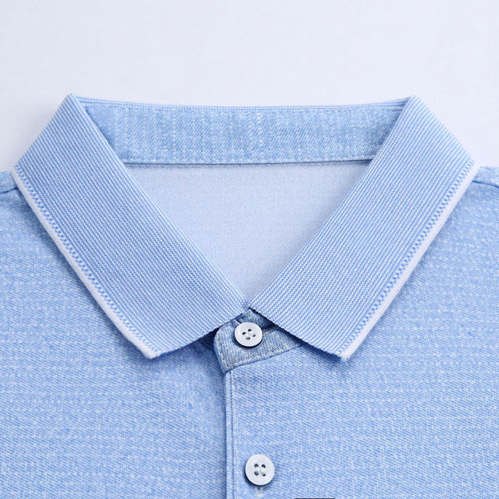 Herren Poloshirt mit strukturiertem Stoff und Brusttasche Aliams