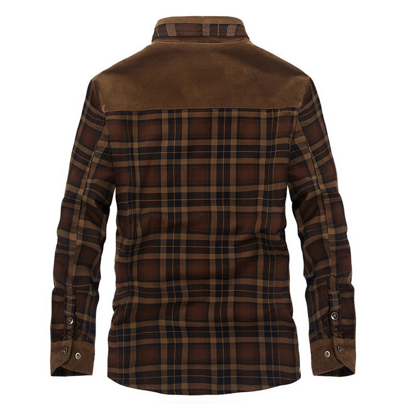 Herren Flanelljacke mit warmem Fleece-Futter und modernen Karomuster Aliams