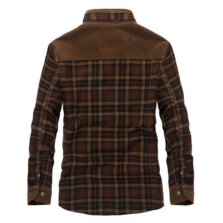 Herren Flanelljacke mit warmem Fleece-Futter und modernen Karomuster Aliams