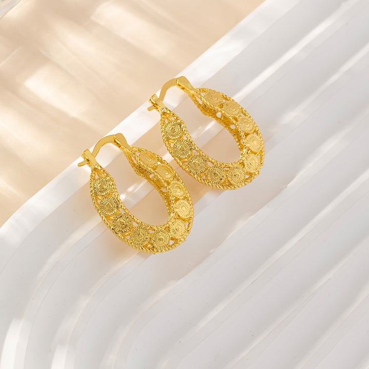 Aliams | 14Kt Gold Einzigartige Gold Filigrane Chunky Creolen