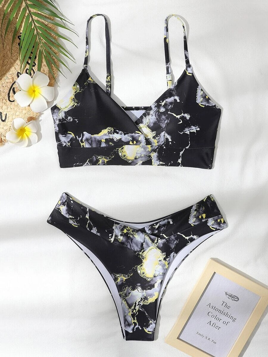 Aliams | Bikini Eleganter Bikini mit Marmorprint