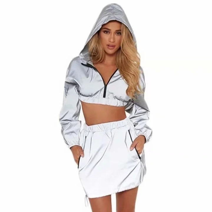 Damen sportliches cropped Outdoor-Set mit praktischen Reißverschlusstaschen Aliams