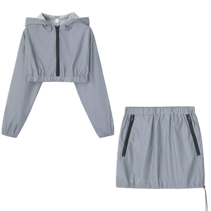 Damen sportliches cropped Outdoor-Set mit praktischen Reißverschlusstaschen Aliams