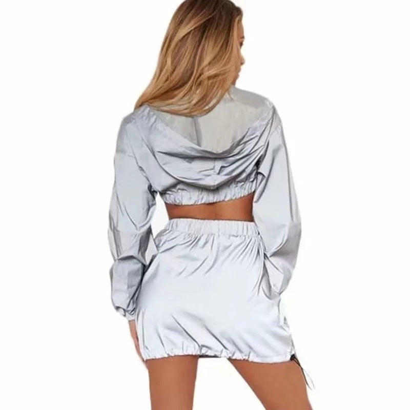 Damen sportliches cropped Outdoor-Set mit praktischen Reißverschlusstaschen Aliams