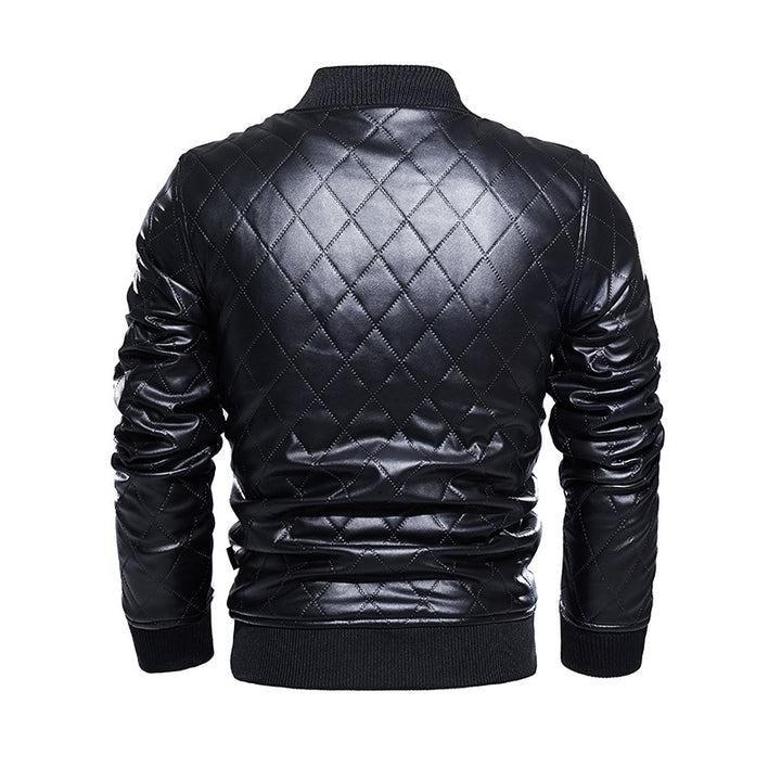 Herren gesteppte Bomberjacke aus Kunstleder Aliams