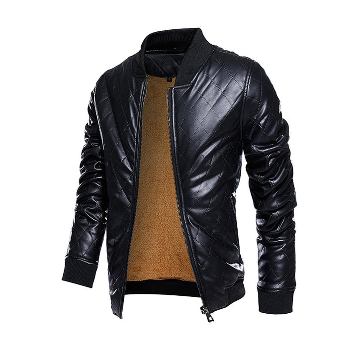 Herren gesteppte Bomberjacke aus Kunstleder Aliams