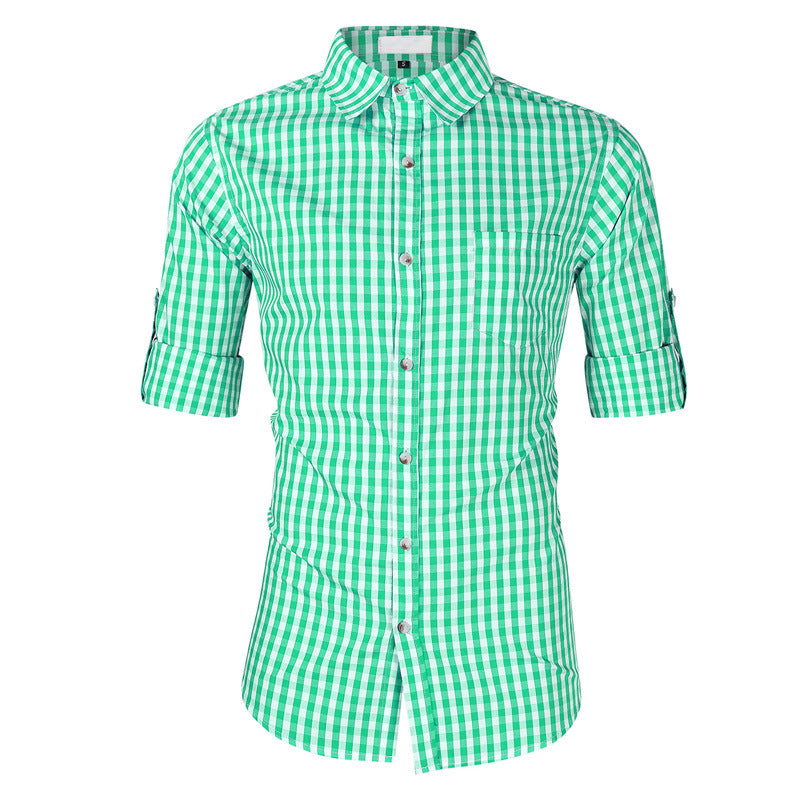 Herren kariertes Freizeithemd mit modernen Details Aliams