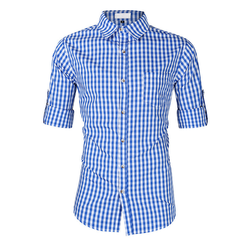 Herren kariertes Freizeithemd mit modernen Details Aliams