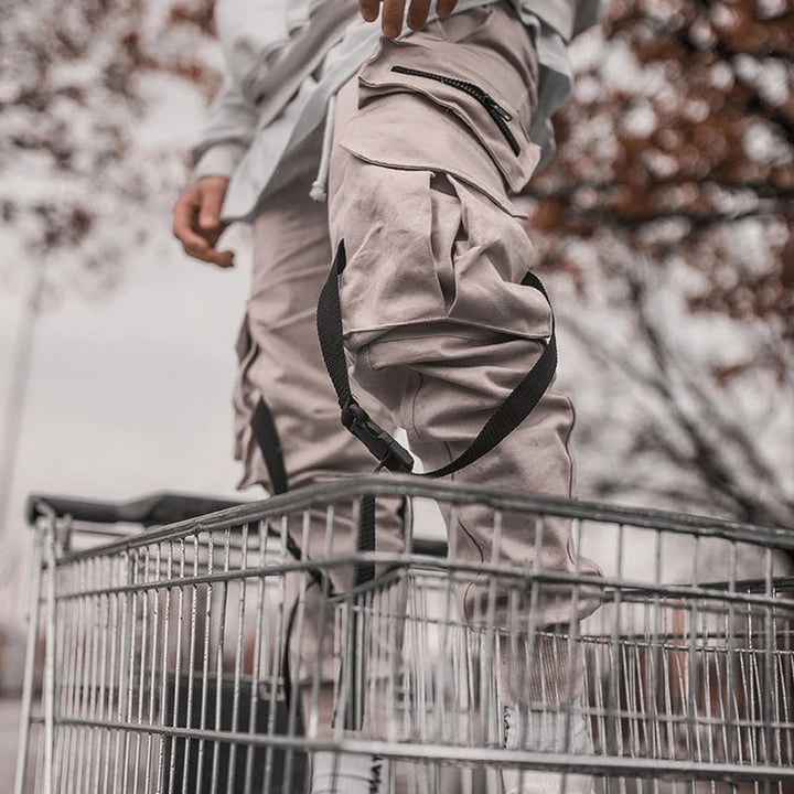 Herren Cargo-Hose mit praktischen Reißverschlusstaschen und elastischem Bund Aliams