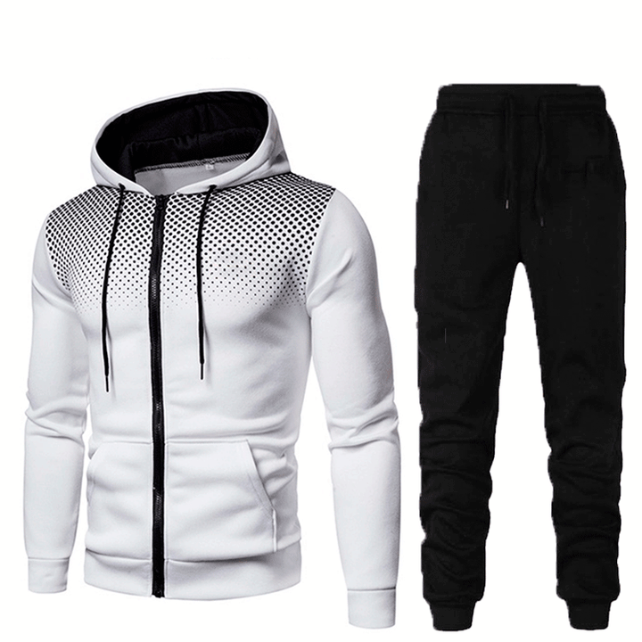 Herren sportliches Hoodie- und Jogginghose-Set mit atmungsaktiven Einsätzen Aliams