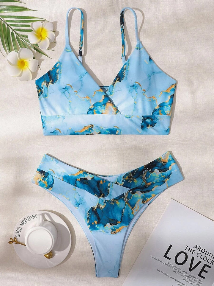 Aliams | Bikini Eleganter Bikini mit Marmorprint