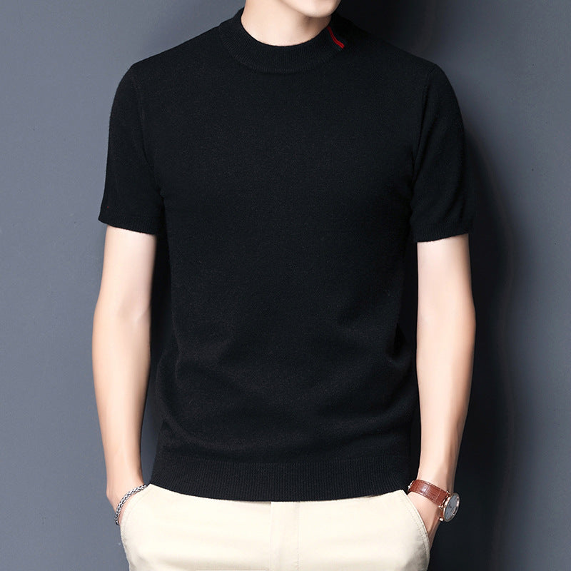 Herren Hochwertiges Kurzarm-T-Shirt aus feiner Baumwollmischung Aliams