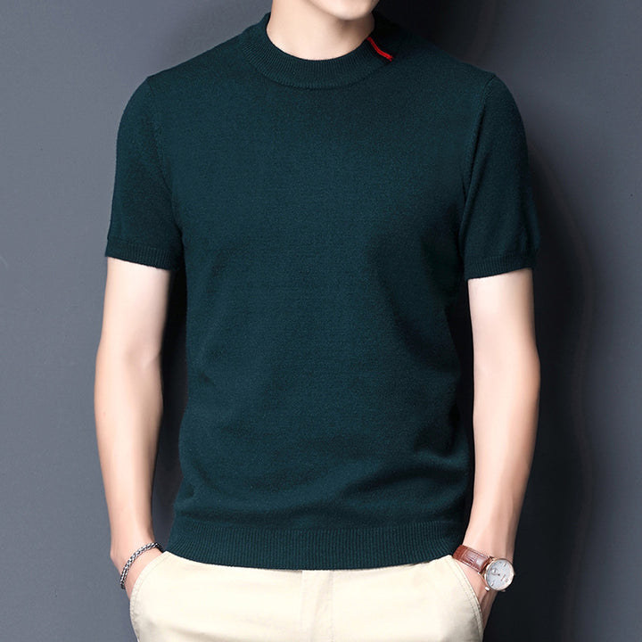 Herren Hochwertiges Kurzarm-T-Shirt aus feiner Baumwollmischung Aliams