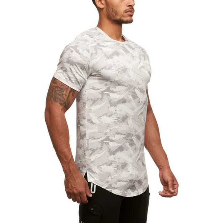 Herren Sport T-Shirt aus atmungsaktivem Funktionsmaterial mit modernem Camouflage-Design Aliams